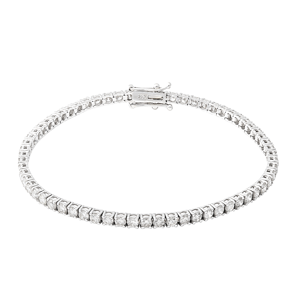 Pulseira Ouro Branco Riviera Diamantes 3,20 Quilates - Viccenza Joias