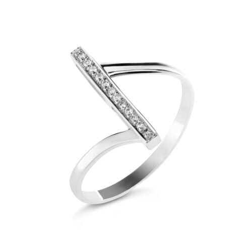 Anel ouro branco diamantes