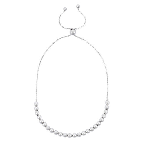 Pulseira ouro branco 1/2 algema bolinhas fecho gravata 