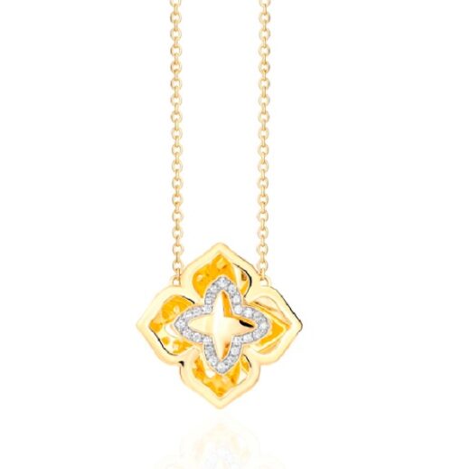 Gargantilha Ouro Amarelo e Diamantes 0,12 ct