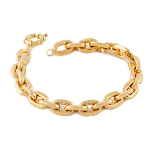 Pulseira ouro amarelo malha cartier elos grandes 20 cm 