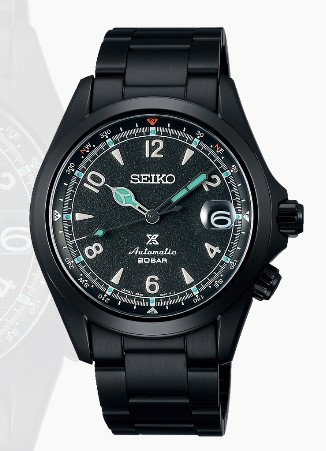 Relógio aço preto masculino automático Seiko Prospex Alpinist
