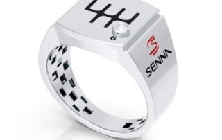 Anel masculino ouro branco sexta marcha 