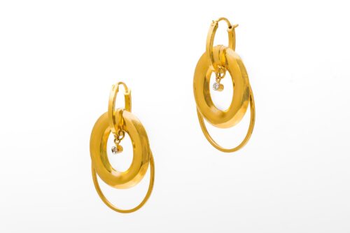 Brinco argolas ouro amarelo 