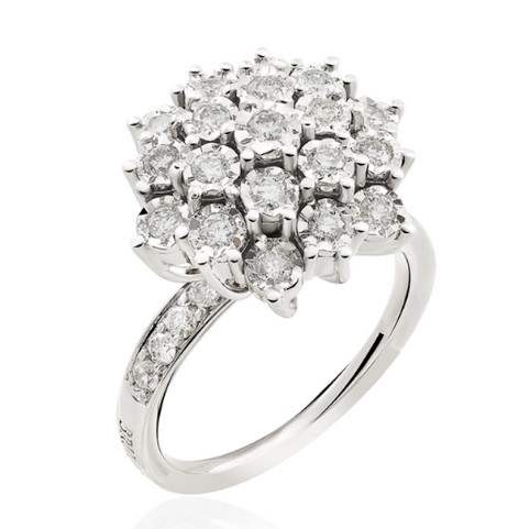 Anel Ouro Branco com Diamantes