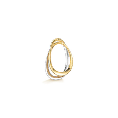 Pingente Ouro Amarelo e Ouro Branco Entrelaçados