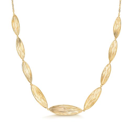 Gargantilha ouro amarelo folhas 