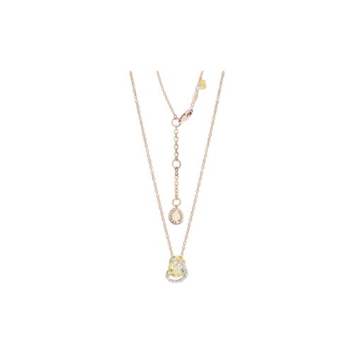 Gargantilha ouro amarelo, citrino e diamantes 