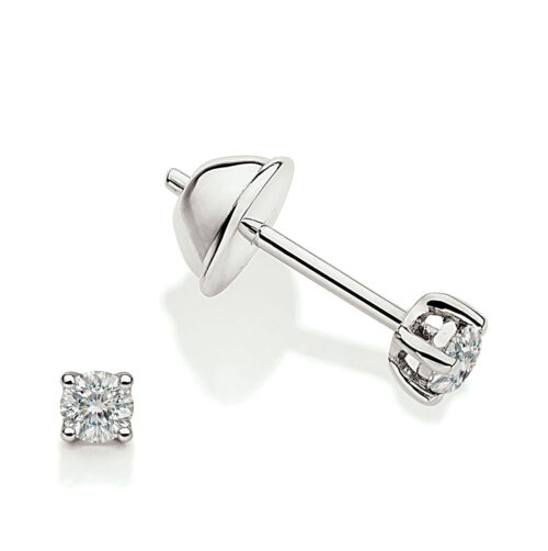 Brinco ouro branco diamantes 0,80 ct com certificado GIA.