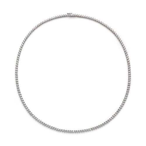 Gargantilha riviera ouro branco, 166 diamantes 7,42ct